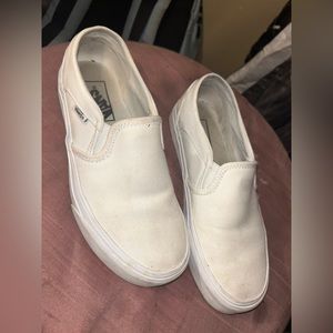 Vans White Slip-On Platform Sneakers